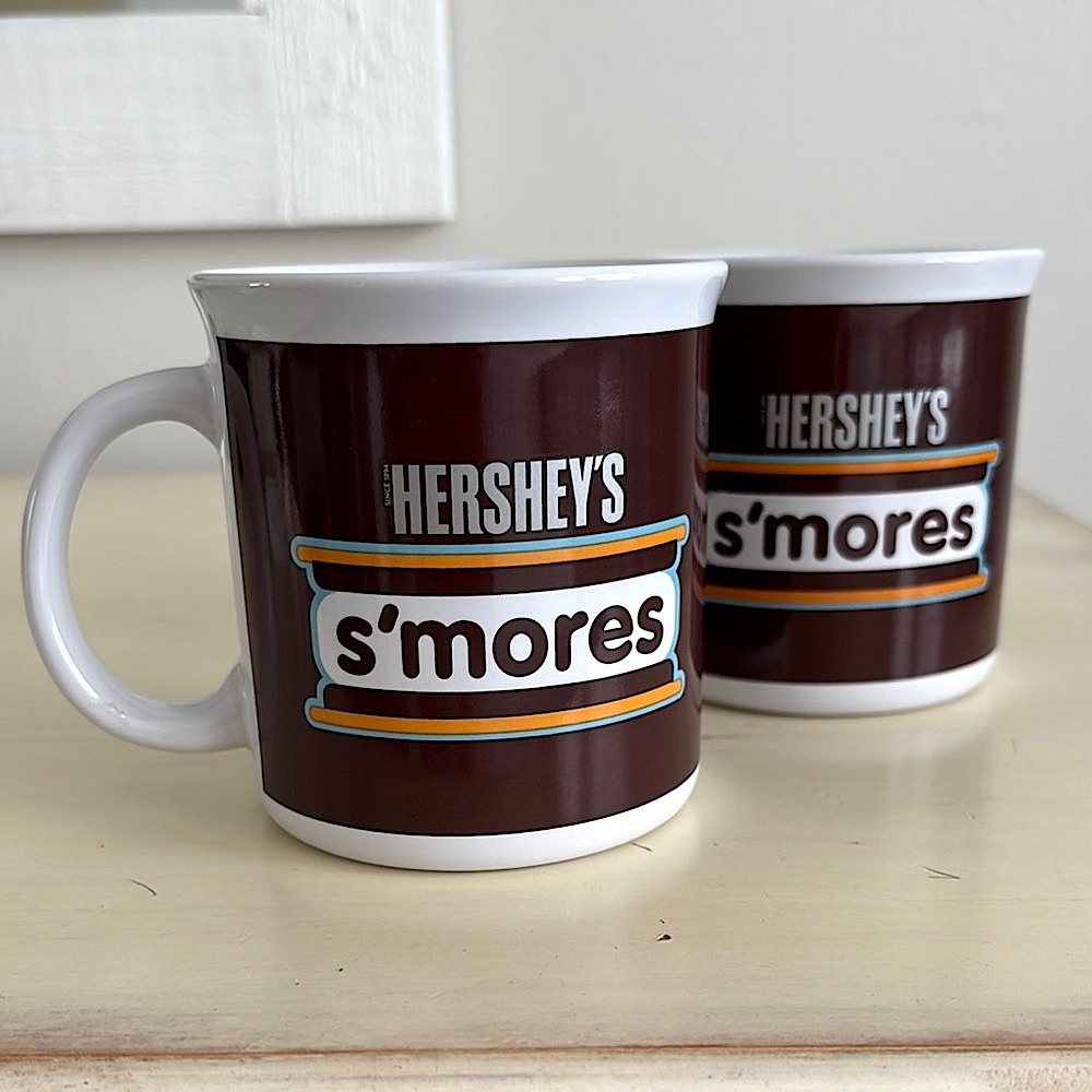 2 Vintage Hershey’s S’mores Ceramic Mugs Nostalgic Hot Cocoa Chocolate Lovers